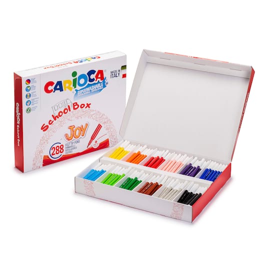 CARIOCA® Joy 2.8mm Fine Tip Washable School Box Felt Tip Pens, 288ct.